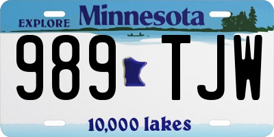 MN license plate 989TJW