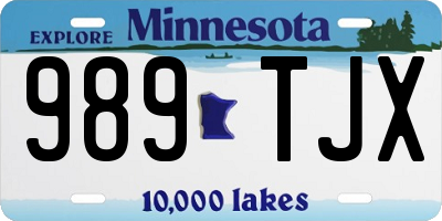 MN license plate 989TJX