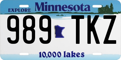 MN license plate 989TKZ