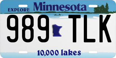 MN license plate 989TLK