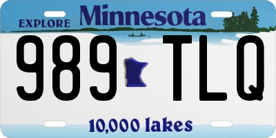 MN license plate 989TLQ
