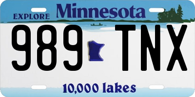 MN license plate 989TNX