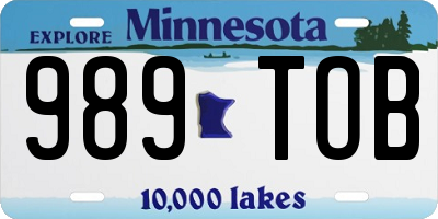 MN license plate 989TOB