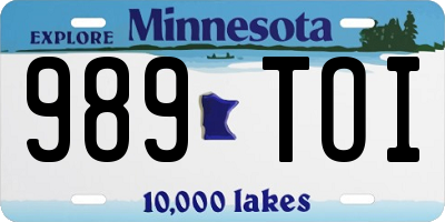 MN license plate 989TOI