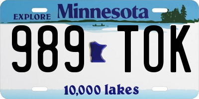 MN license plate 989TOK