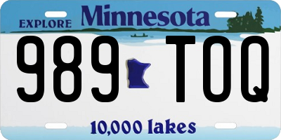 MN license plate 989TOQ