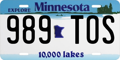 MN license plate 989TOS