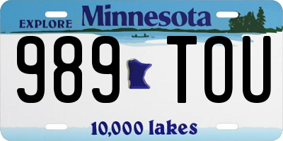 MN license plate 989TOU