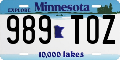 MN license plate 989TOZ