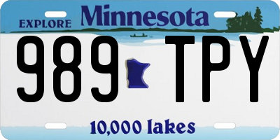MN license plate 989TPY