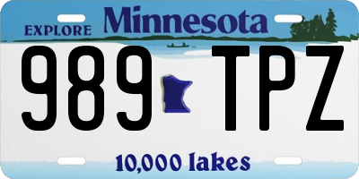 MN license plate 989TPZ
