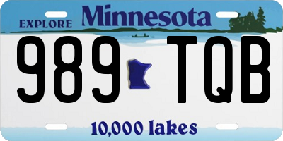 MN license plate 989TQB