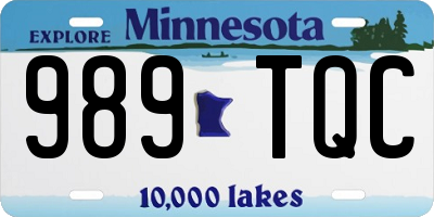 MN license plate 989TQC