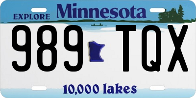 MN license plate 989TQX