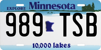 MN license plate 989TSB