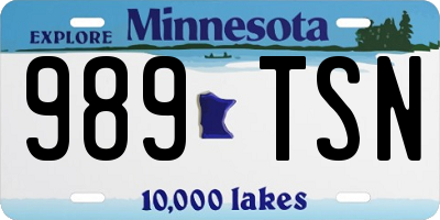 MN license plate 989TSN