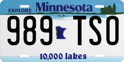 MN license plate 989TSO