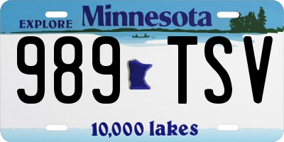 MN license plate 989TSV