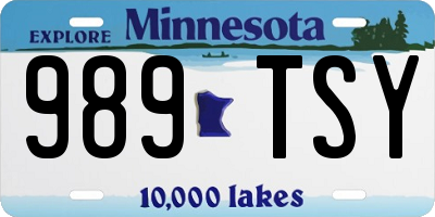 MN license plate 989TSY
