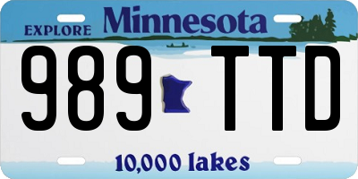 MN license plate 989TTD