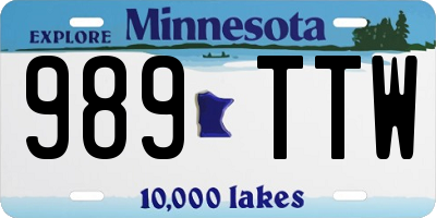 MN license plate 989TTW