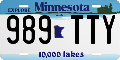 MN license plate 989TTY