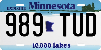 MN license plate 989TUD