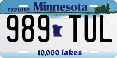 MN license plate 989TUL