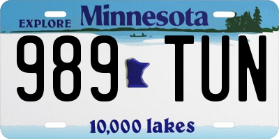 MN license plate 989TUN