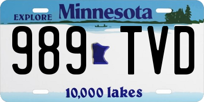 MN license plate 989TVD