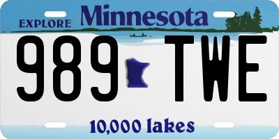 MN license plate 989TWE