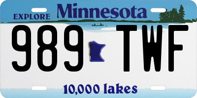 MN license plate 989TWF