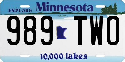 MN license plate 989TWO