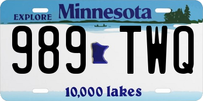 MN license plate 989TWQ
