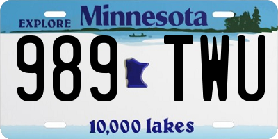 MN license plate 989TWU