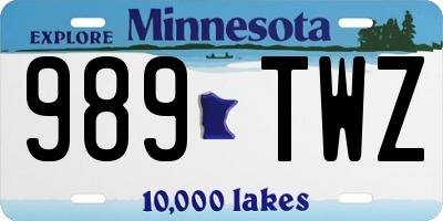 MN license plate 989TWZ