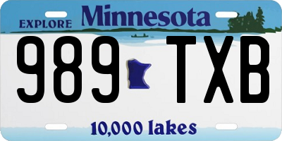 MN license plate 989TXB