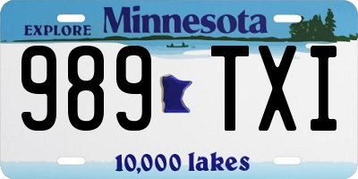 MN license plate 989TXI