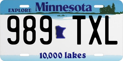 MN license plate 989TXL