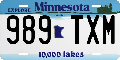 MN license plate 989TXM