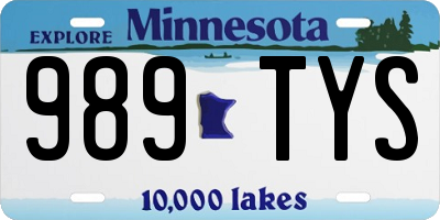 MN license plate 989TYS