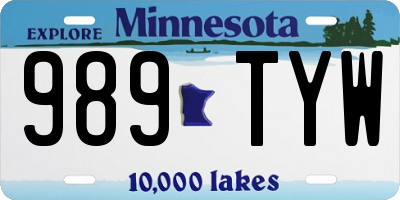 MN license plate 989TYW