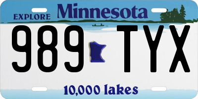 MN license plate 989TYX