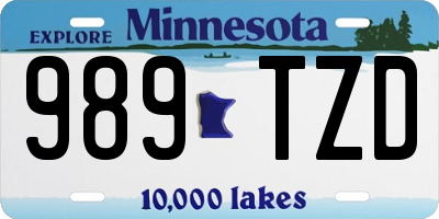 MN license plate 989TZD