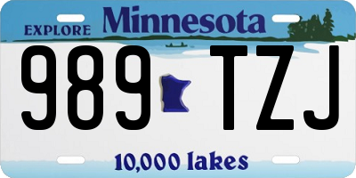 MN license plate 989TZJ