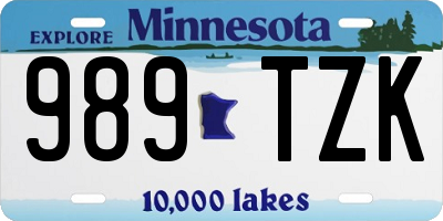 MN license plate 989TZK