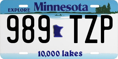 MN license plate 989TZP