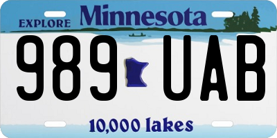MN license plate 989UAB