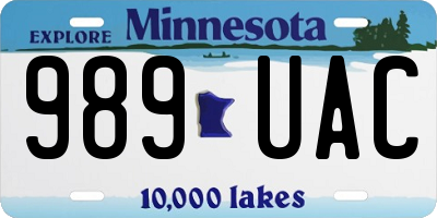 MN license plate 989UAC