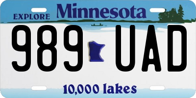 MN license plate 989UAD